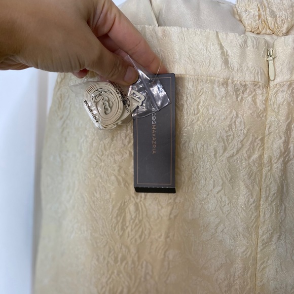 BCBG Strapless Champagne Gold Mini Bubble Dress - Picture 4 of 6